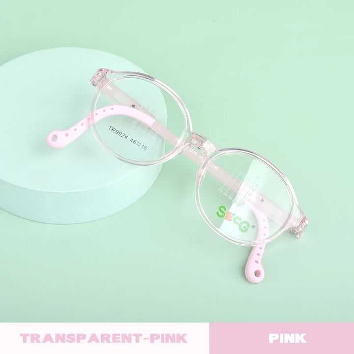 Secg Unisex Children's Full Rim Round Tr 90 Silica Eyeglasses 9924 Full Rim Secg C46