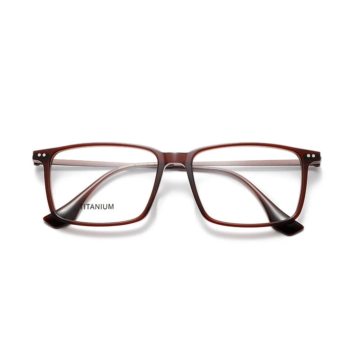 Aror Unisex Full Rim Square Acetate Titanium Eyeglasses 842195 Full Rim Aror Wine Red