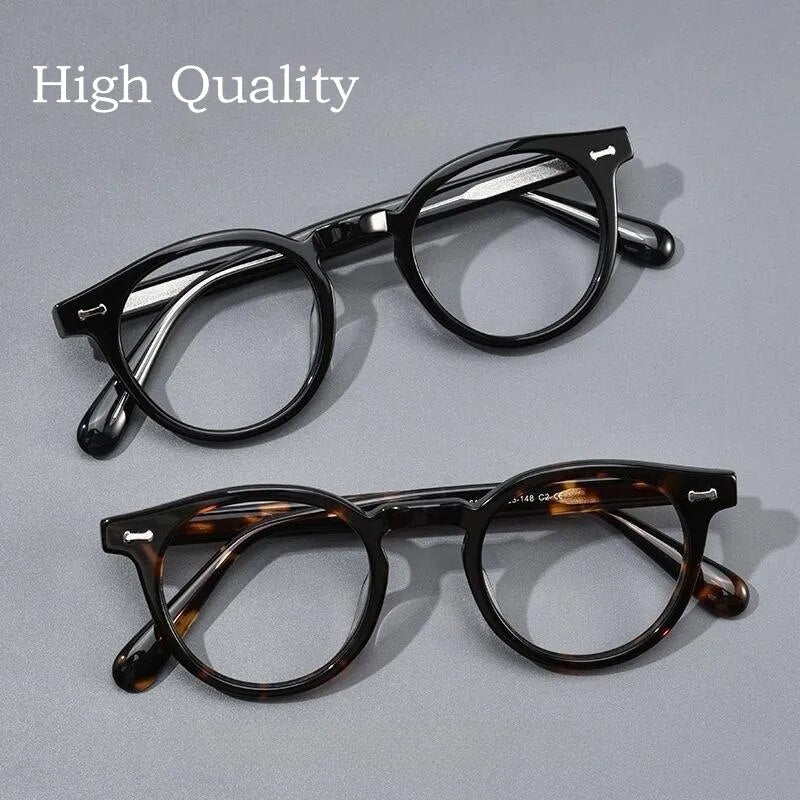 Yimaruili Unisex Full Rim Round Acetate Eyeglasses Kbt9861 Full Rim Yimaruili Eyeglasses
