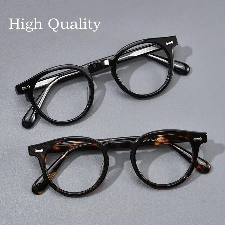 Yimaruili Unisex Full Rim Round Acetate Eyeglasses Kbt9861 Full Rim Yimaruili Eyeglasses