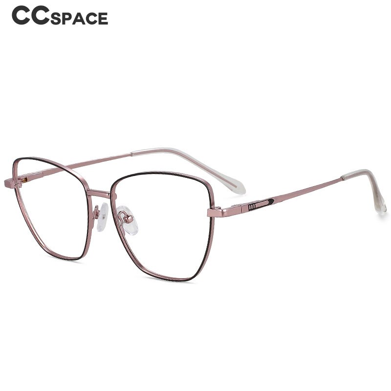 CCspace Unisex Full Rim Square Cat Eye Alloy Eyeglasses 55899 Full Rim CCspace