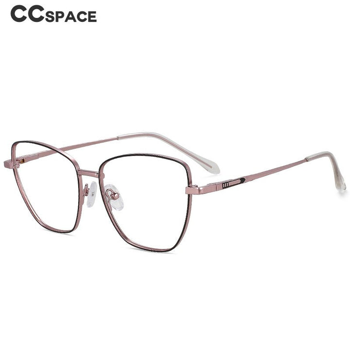 CCspace Unisex Full Rim Square Cat Eye Alloy Eyeglasses 55899 Full Rim CCspace