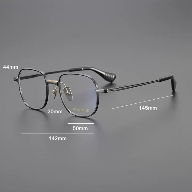 Gatenac Unisex Full Rim Square Titanium Eyeglasses Gxyj1086 Full Rim Gatenac