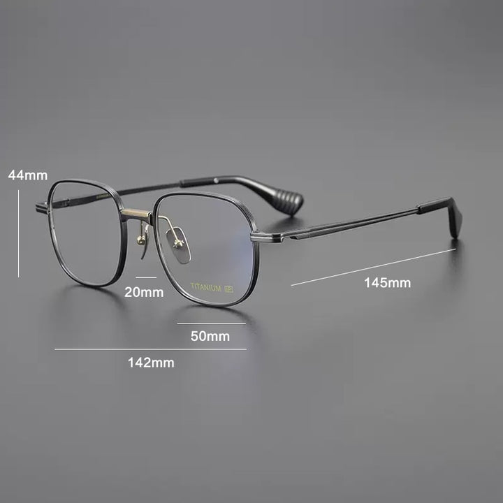 Gatenac Unisex Full Rim Square Titanium Eyeglasses Gxyj1086 Full Rim Gatenac