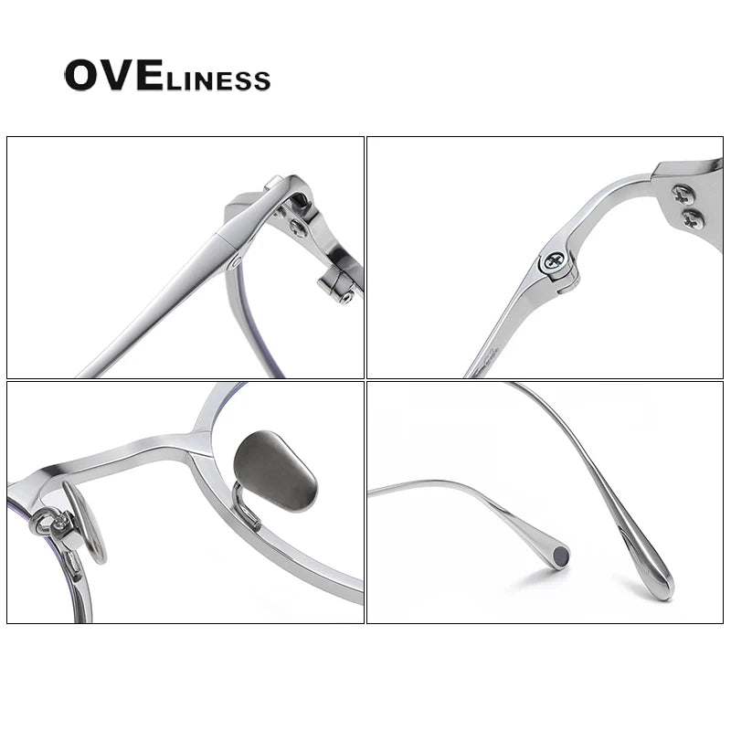 Oveliness Unisex Full Rim Polygon Titanium Eyeglasses 4821 Full Rim Oveliness