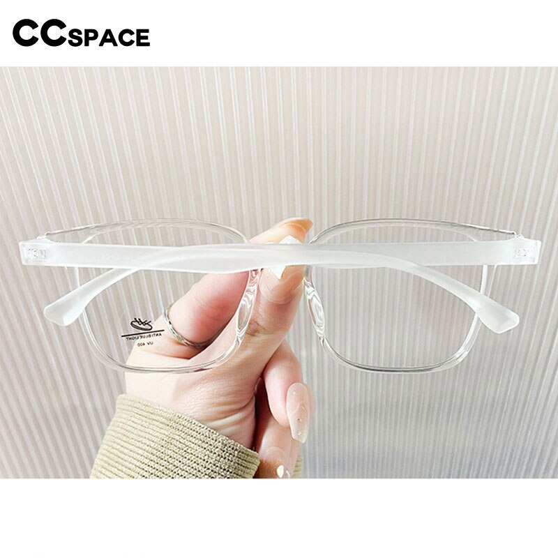 CCspace Unisex Full Rim Square Tr 90 Titanium Eyeglasses 55898 Full Rim CCspace