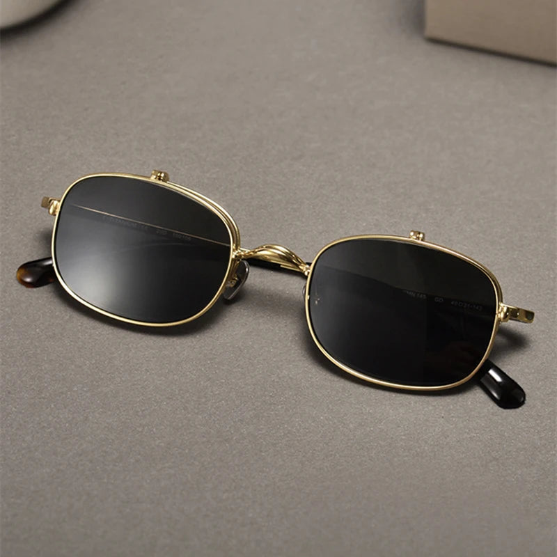 Black Mask Unisex Semi Rim Rectangle Titanium Eyeglasses Clip On Sunglasses K15 Semi Rim Black Mask