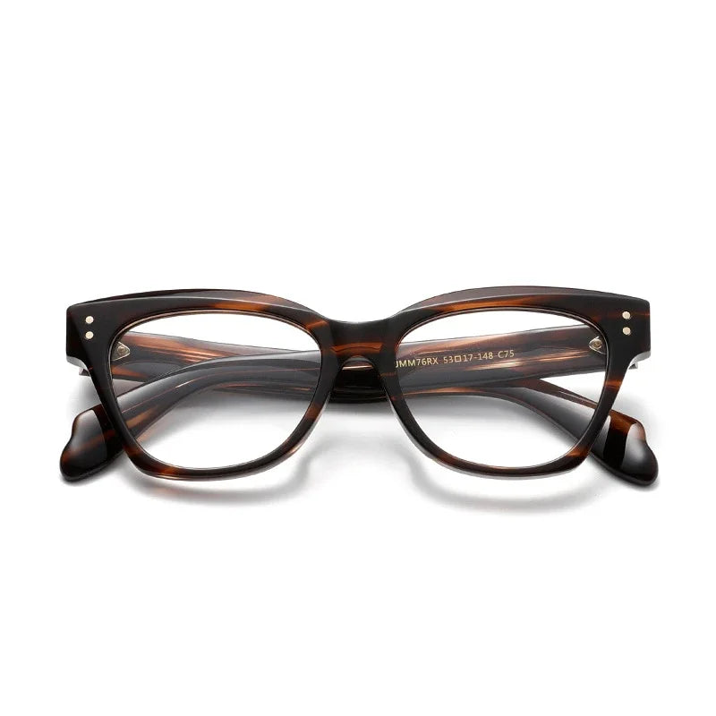 Muzz Unisex Full Rim Square Polygon Thick Acetate Eyeglasses 416764
