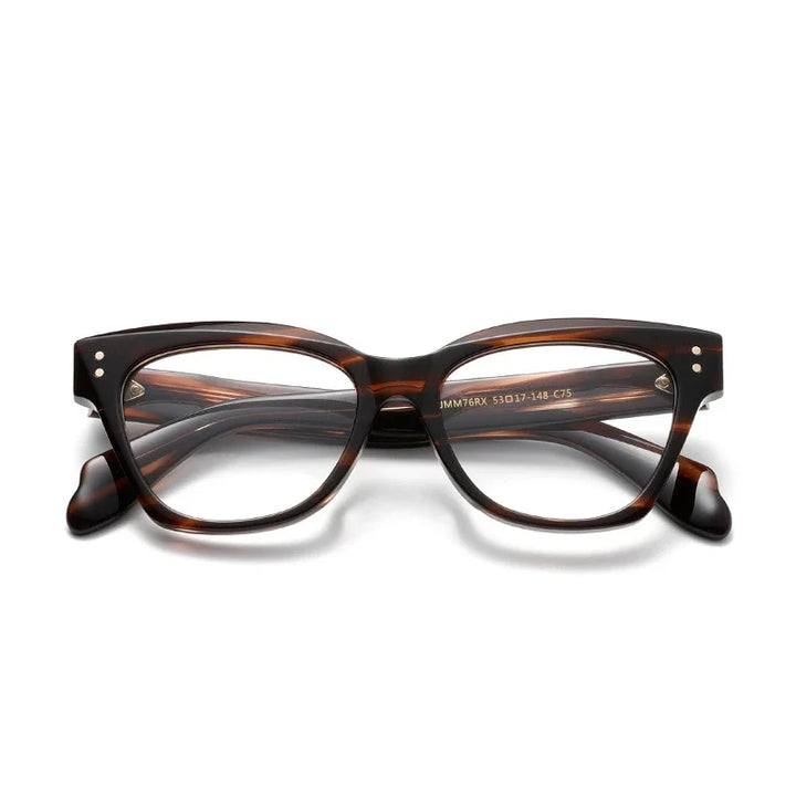 Muzz Unisex Full Rim Square Polygon Thick Acetate Eyeglasses 416764