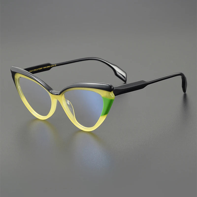 Nobler Unisex Full Rim Thick Cat Eye Acetate Eyeglasses 19334 Full Rim Nobler C4