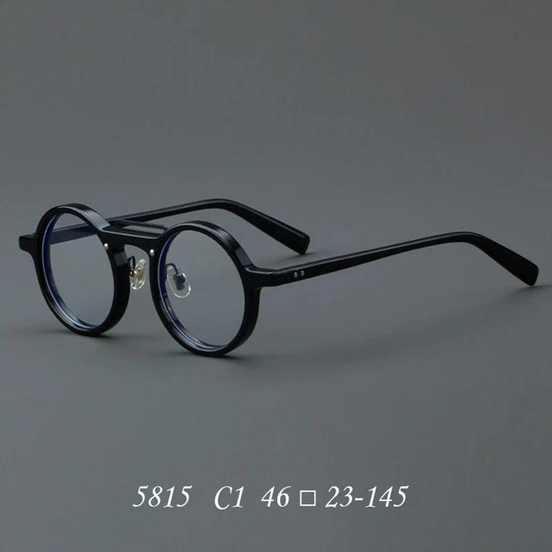 Nobler Unisex Full Rim Small Round Acetate Eyeglasses 5815 Full Rim Nobler C1