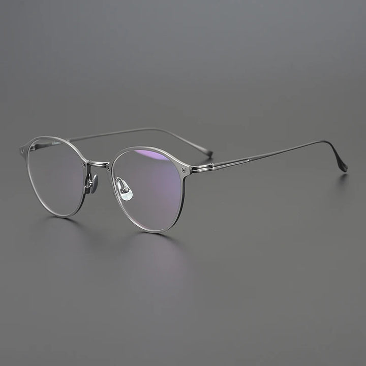Aimee Unisex Full Rim Round Acetate Titanium Eyeglasses 18045