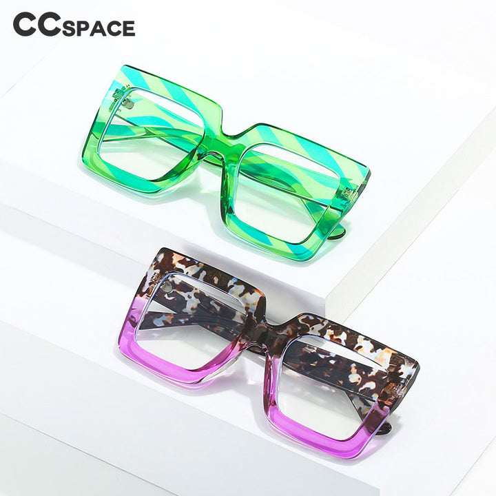 CCSpace Unisex Full Rim Oversized Square Acetate Eyeglasses 56355 Full Rim CCspace   