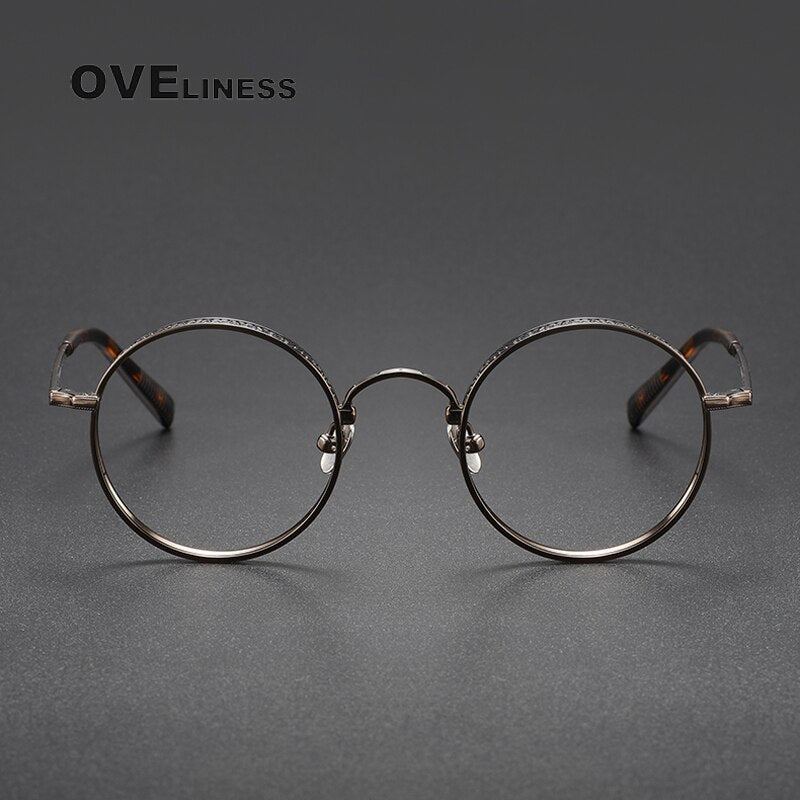 Oveliness Unisex Full Rim Round Titanium Eyeglasses M3100 Full Rim Oveliness