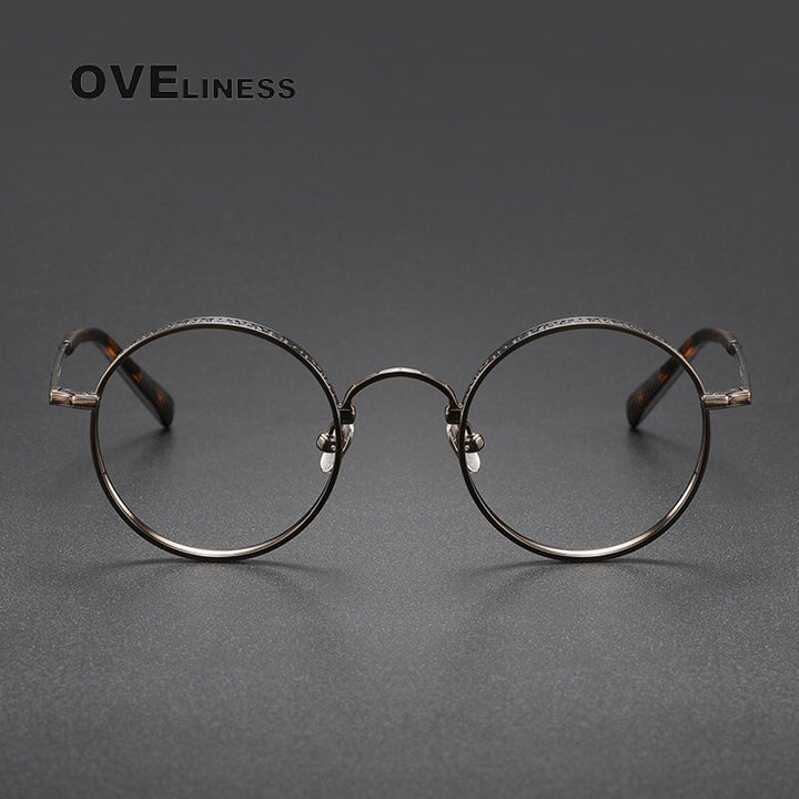 Oveliness Unisex Full Rim Round Titanium Eyeglasses M3100 Full Rim Oveliness