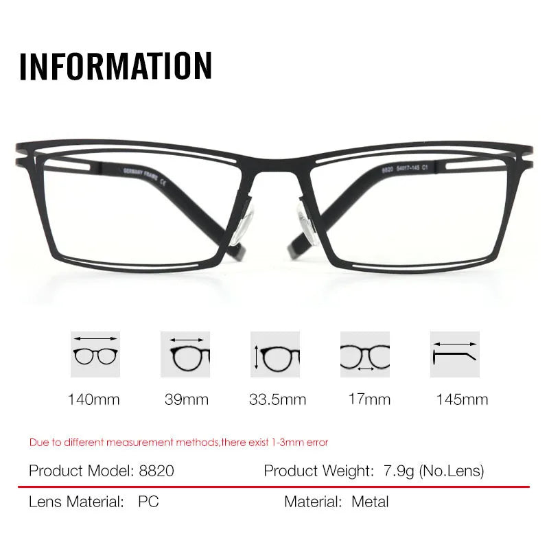 Aror Unisex Full Rim Square Double Rim Steel Eyeglasses 48820