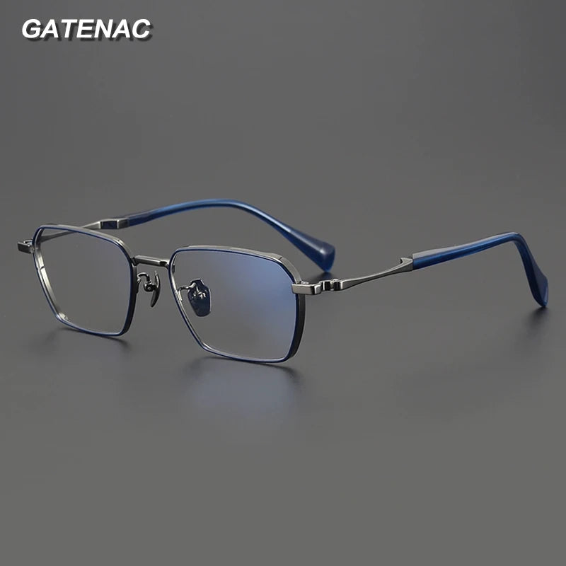 Gatenac Unisex Full Rim Polygon Square Titanium Eyeglasses Gxyj2888