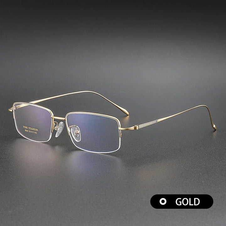 Vicky Unisex Semi Rim Square Titanium Reading Glasses V0839 Reading Glasses Vicky -150 8039-C3-GOLD