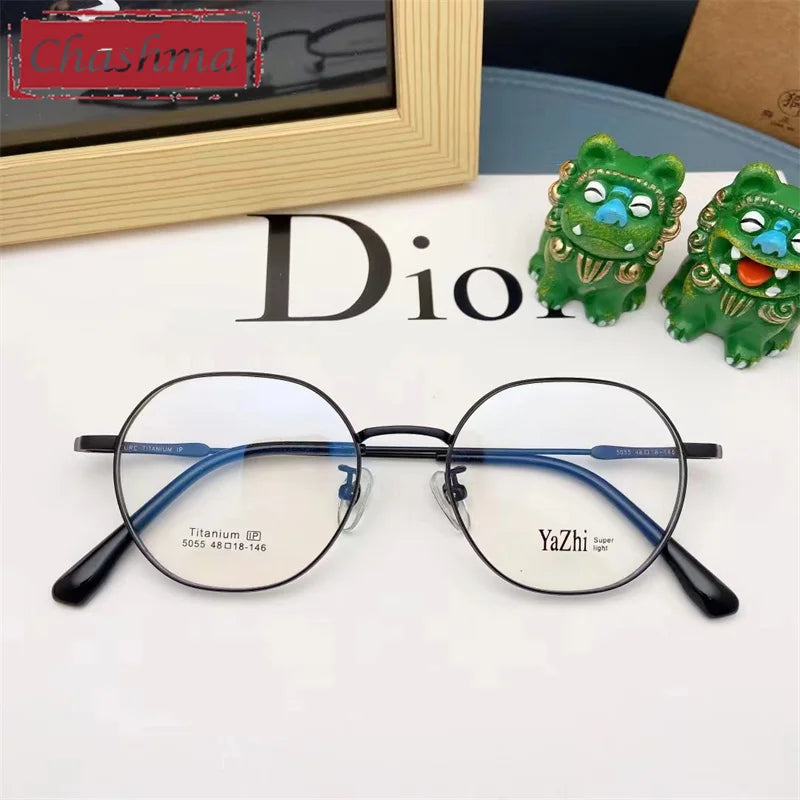 Chashma Unisex Full Rim Flat Top Oval Titanium Eyeglasses 50557
