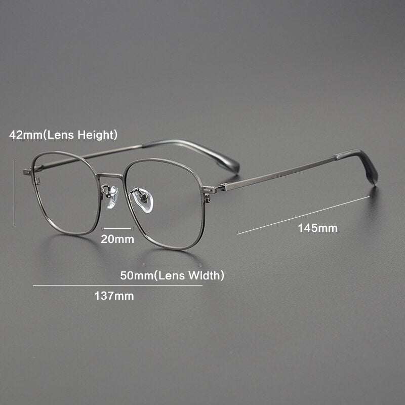 Gatenac Unisex Full Rim Square Titanium Eyeglasses Gxyj1118 Full Rim Gatenac