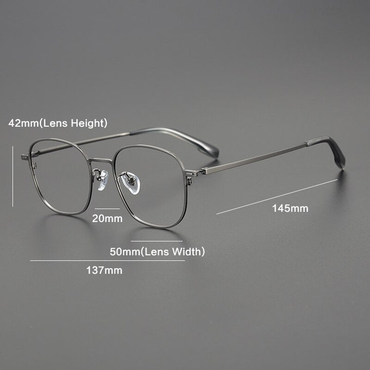 Gatenac Unisex Full Rim Square Titanium Eyeglasses Gxyj1118 Full Rim Gatenac