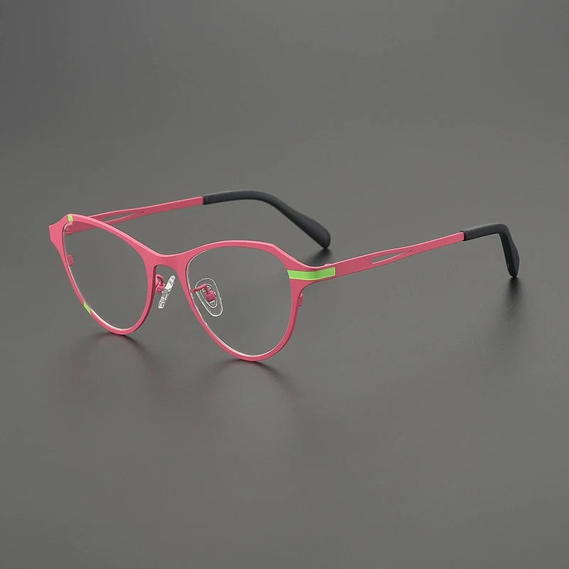 Gatenac Unisex Full Rim Brow Line Oval Titanium Eyeglasses G85878