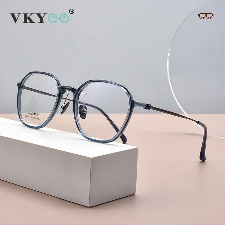 Vicky Unisex Full Rim Polygon Tr 90 Titanium Reading Glasses 91063