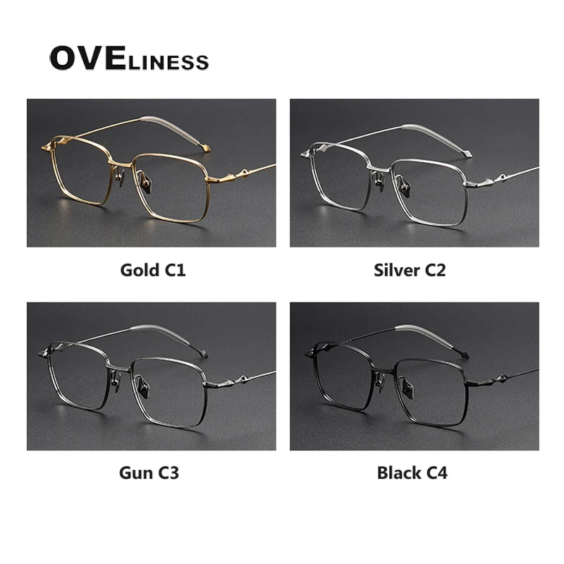 Oveliness Unisex Full Rim Square Titanium Eyeglasses 4118 Full Rim Oveliness