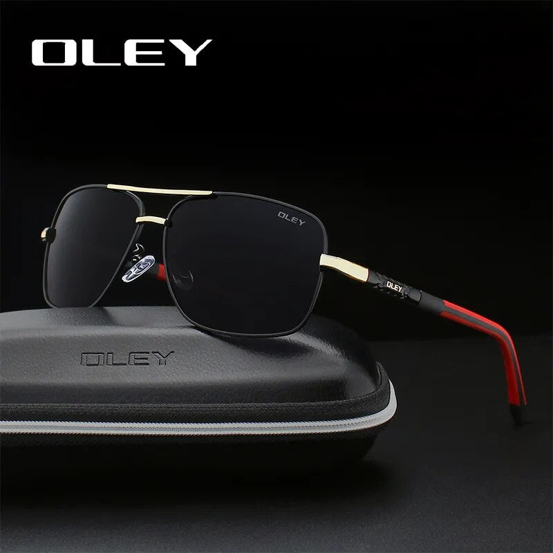 Oley Men's Full Rim Oval Aluminum Magnesium Polarized Sunglasses Y8724 Sunglasses Oley   