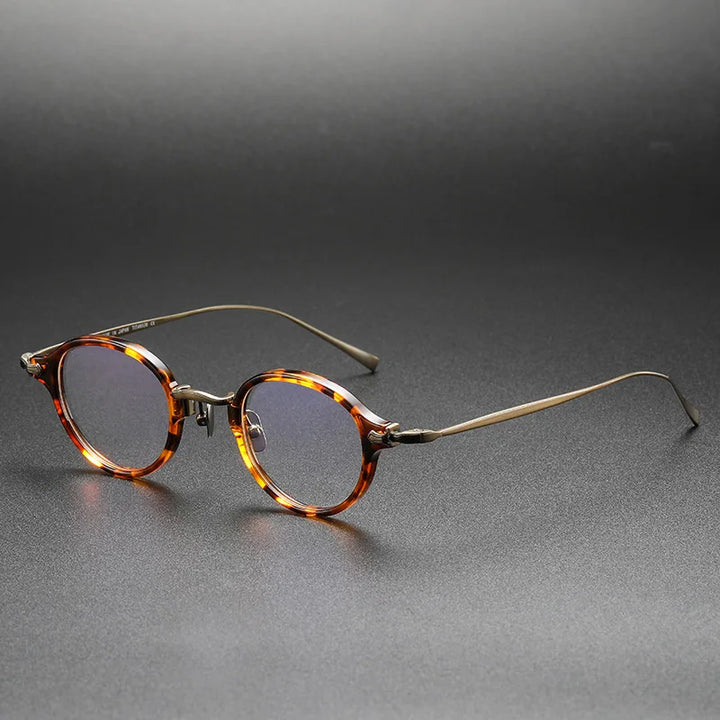 Black Mask Unisex Full Rim Oval Round Titanium Acetate Eyeglasses 34182