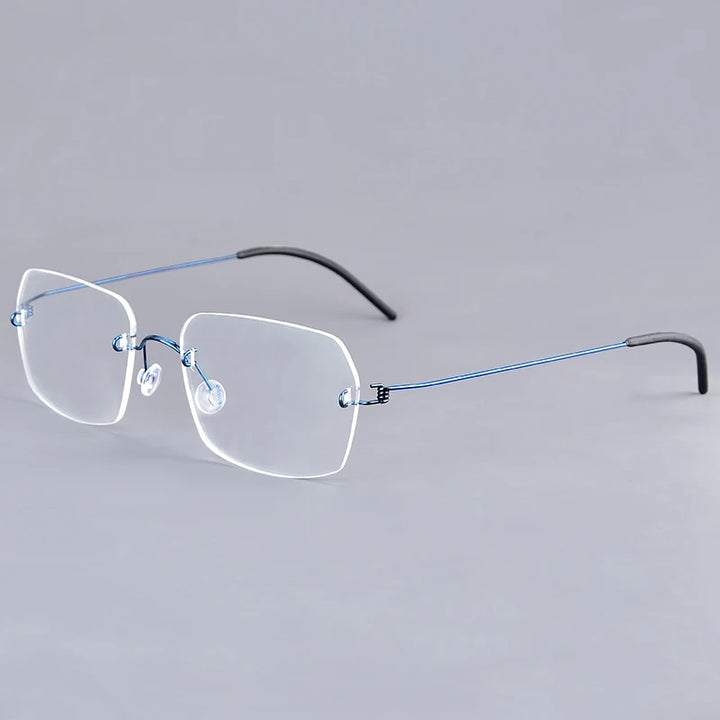 Aimee Women's Rimless Polygon Square Titanium Eyeglasses 25394