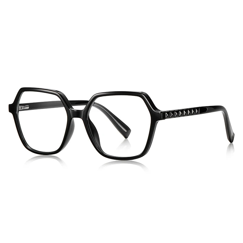 Vicky Unisex Full Rim Large Polygon Square Acetate Alloy Reading Glasses 2140 Reading Glasses Vicky PFD-2140-C1 0