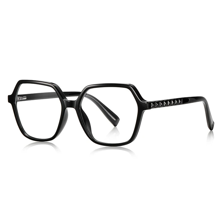 Vicky Unisex Full Rim Large Polygon Square Acetate Alloy Reading Glasses 2140 Reading Glasses Vicky PFD-2140-C1 0