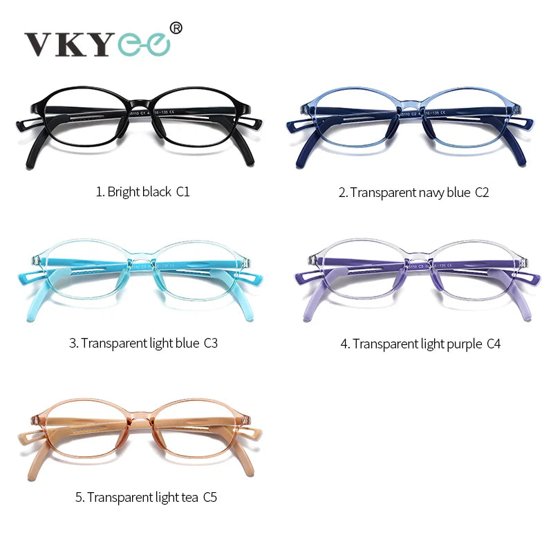 Vicky Youth Unisex Full Rim Oval Tr 90 Titanium Eyeglasses 5110 Full Rim Vicky
