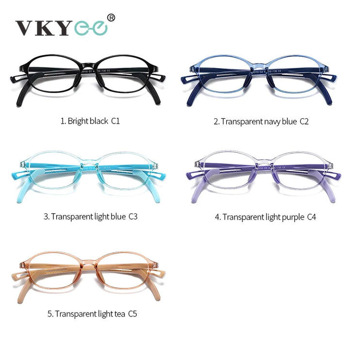 Vicky Youth Unisex Full Rim Oval Tr 90 Titanium Eyeglasses 5110 Full Rim Vicky