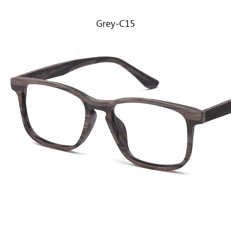 Hdcrafter Women's Full Rim Square Wood Titanium Eyeglasses 98098