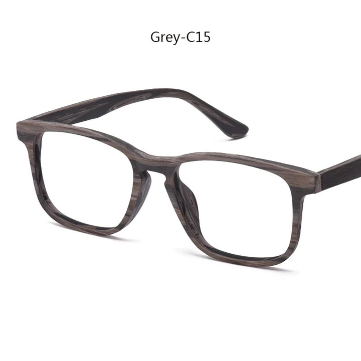 Hdcrafter Women's Full Rim Square Wood Titanium Eyeglasses 98098