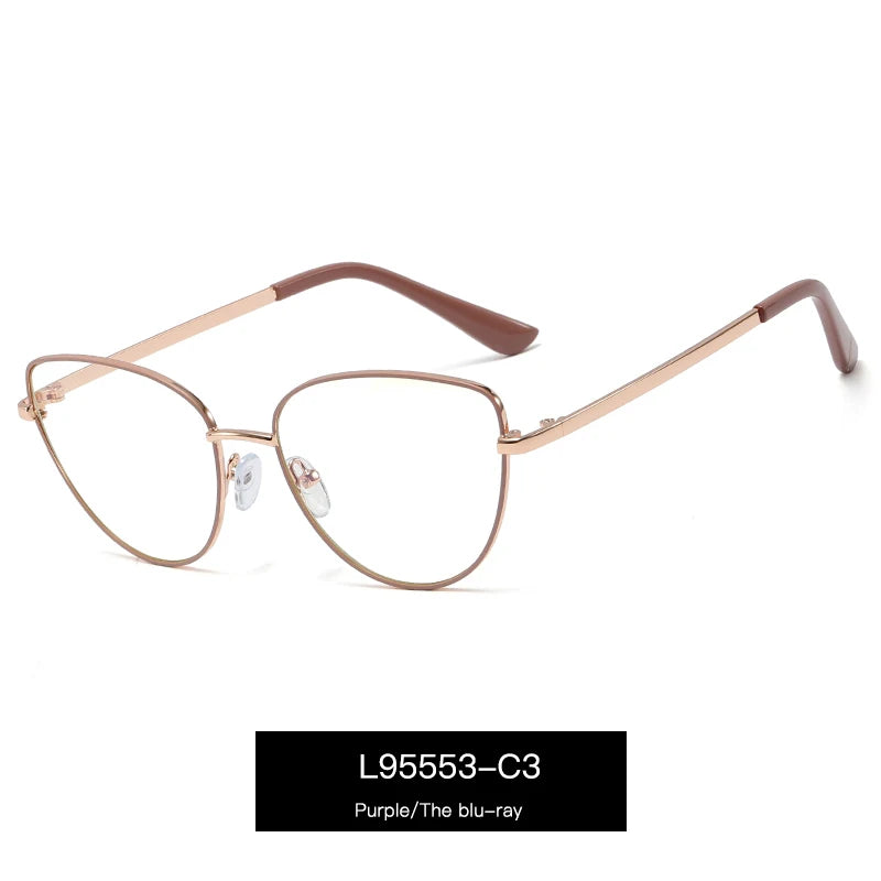 Handoer Women's Full Rim Oval Cat Eye Alloy Eyeglasses 695553