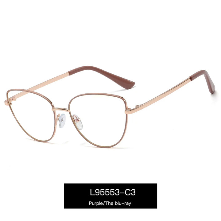 Handoer Women's Full Rim Oval Cat Eye Alloy Eyeglasses 695553