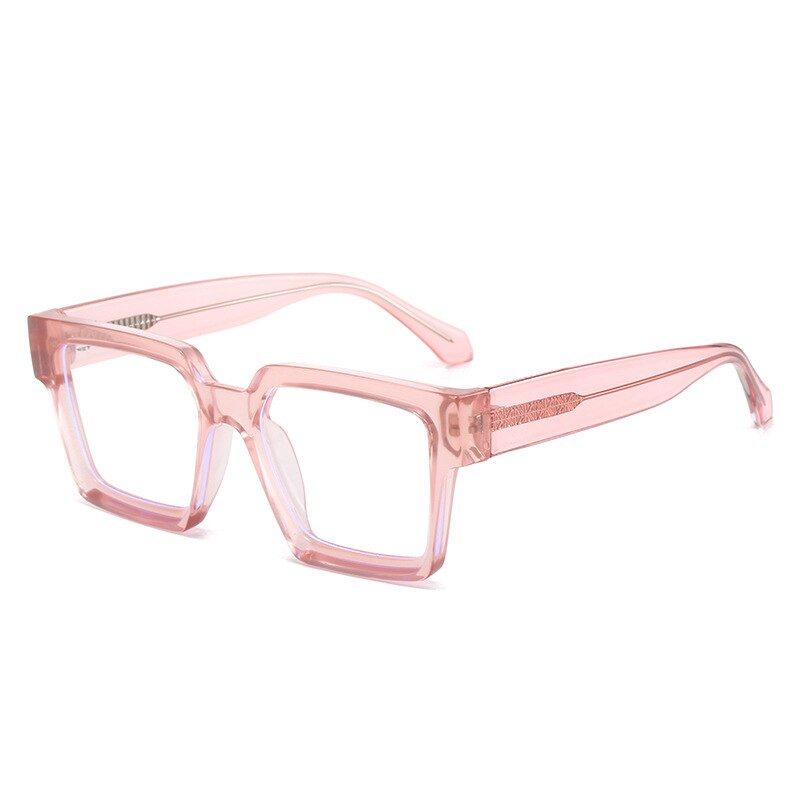 CCspace Unisex Full Rim Square PC Plastic Eyeglasses 56604 Full Rim CCspace C10Pink