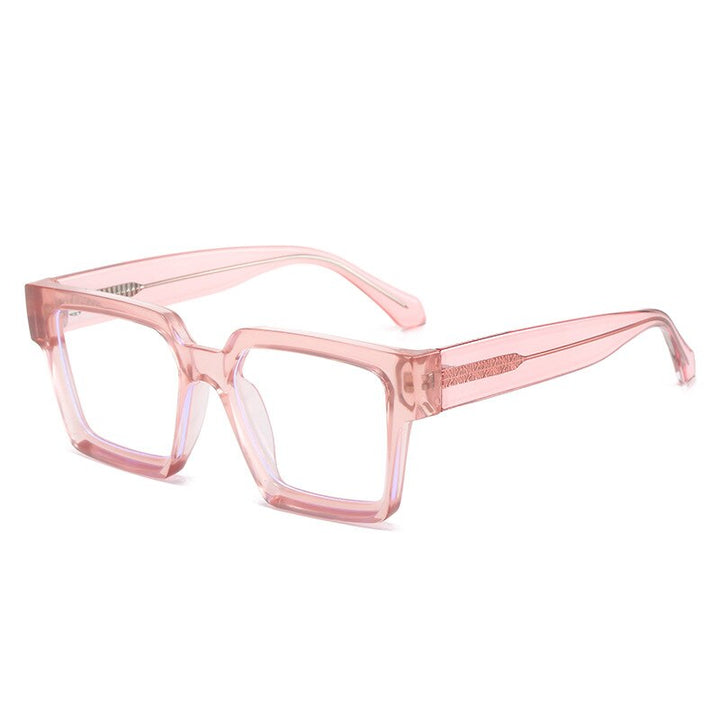 CCspace Unisex Full Rim Square PC Plastic Eyeglasses 56604 Full Rim CCspace C10Pink
