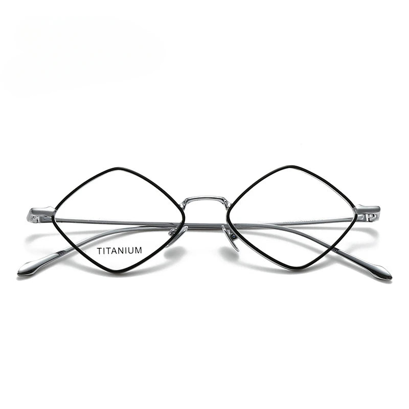 Hewei Unisex Full Rim Diamond Square Titanium Eyeglasses 45039