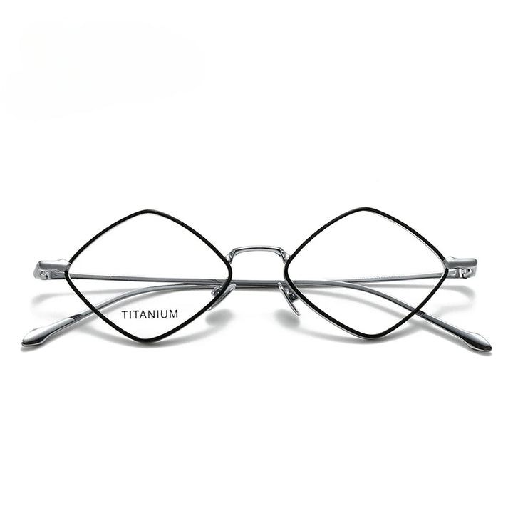 Hewei Unisex Full Rim Diamond Square Titanium Eyeglasses 45039