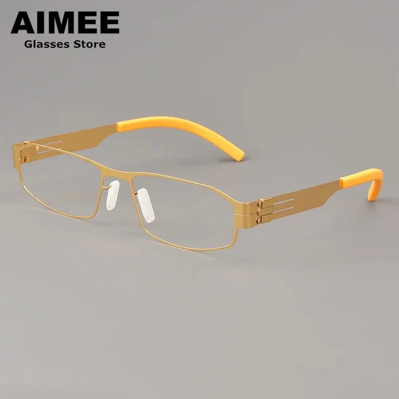 Aimee Women's Full Rim Irregular Square Steel Eyeglasses 84001