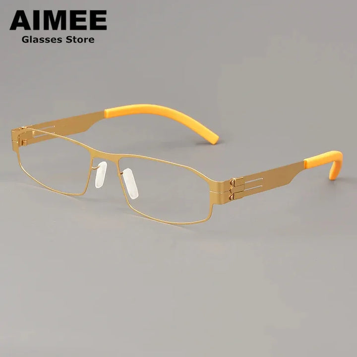 Aimee Women's Full Rim Irregular Square Steel Eyeglasses 84001