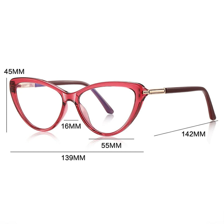 Gatenac Women's Full Rim Cat Eye Tr 90 Titanium Reading Glasses G2232