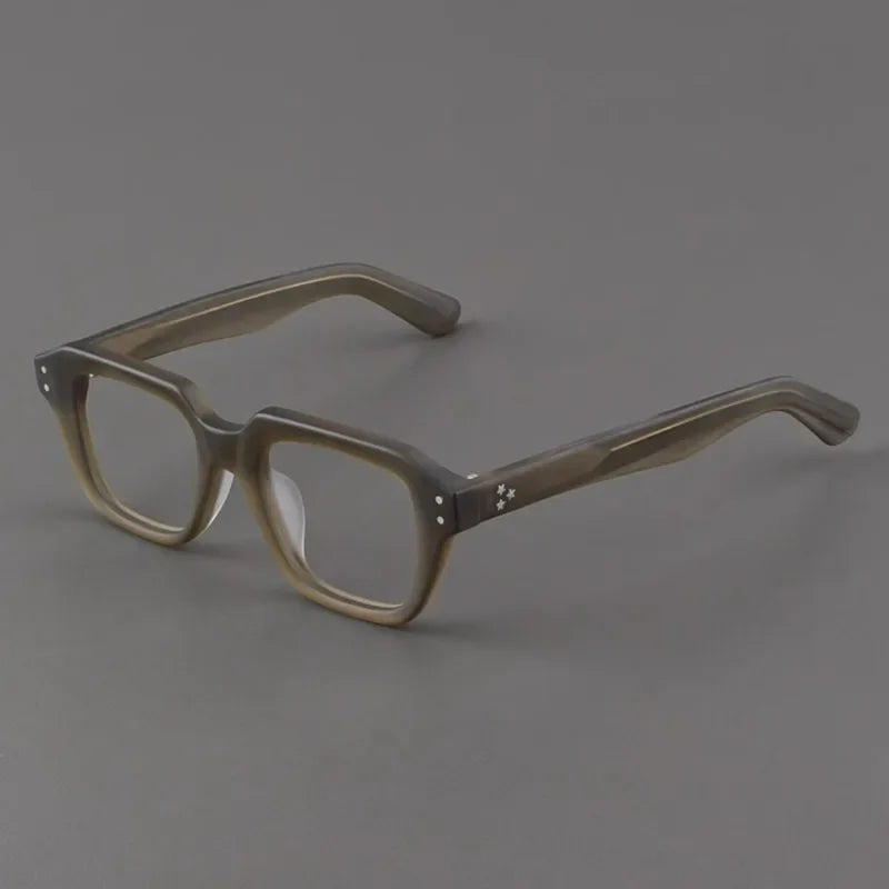 Hewei Women's Full Rim Flat Top Square Frosted Acetate Eyeglasses 49145 Full Rim Hotochki