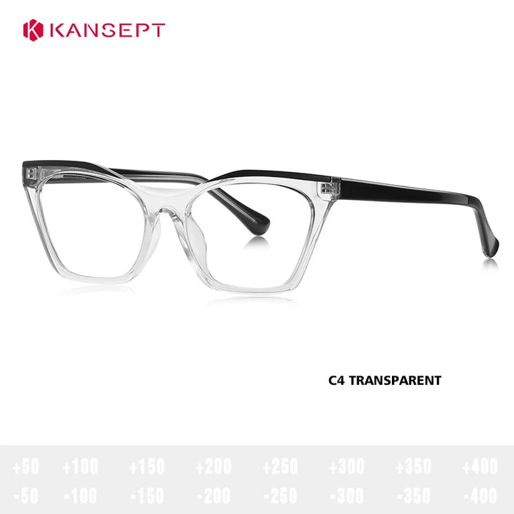 Kansept Women's Full Rim Square Tr 90 Titanium Reading Glasses 68044