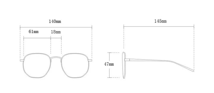 CCspace Women's Full Rim Polygon Alloy Eyeglasses 57428 Full Rim CCspace   