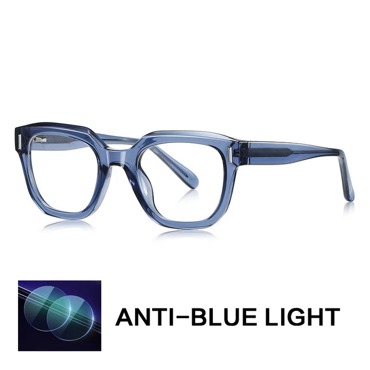 Gatenac Unisex Full Rim Polygon Tr90 Titanium Reading Glasses Gxyj9009